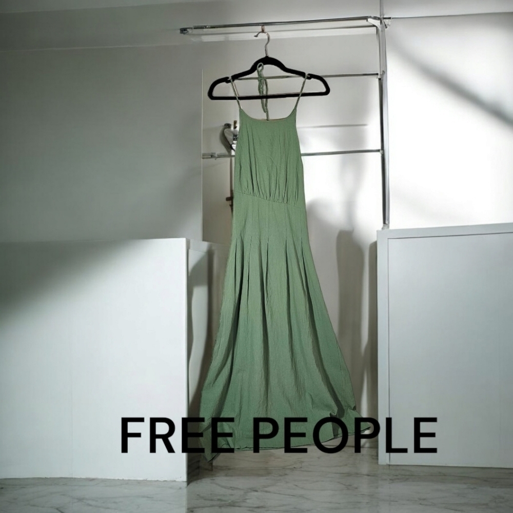 Free People Free-est Cotton Halter Midi Dress•M•NWOT - Picture 2 of 11